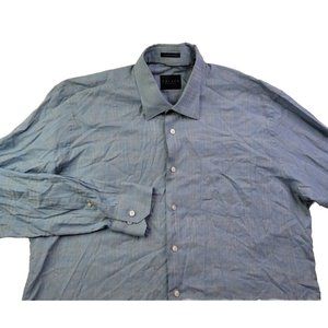 Calder Carmel Men XL Light Blue Gray Plaid Casual Button Shirt Business Work LS